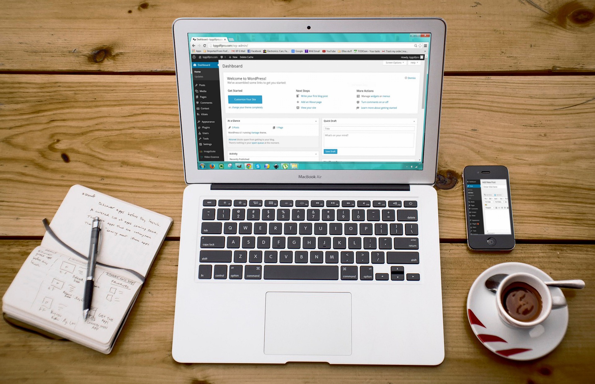 Formation wordpress,image d'un ordinateur portable BruniWeb